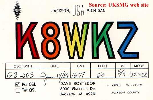 Dave's QSL Card